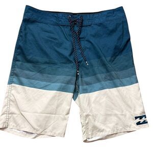 Billabong Teal Green & Tan Board Shorts